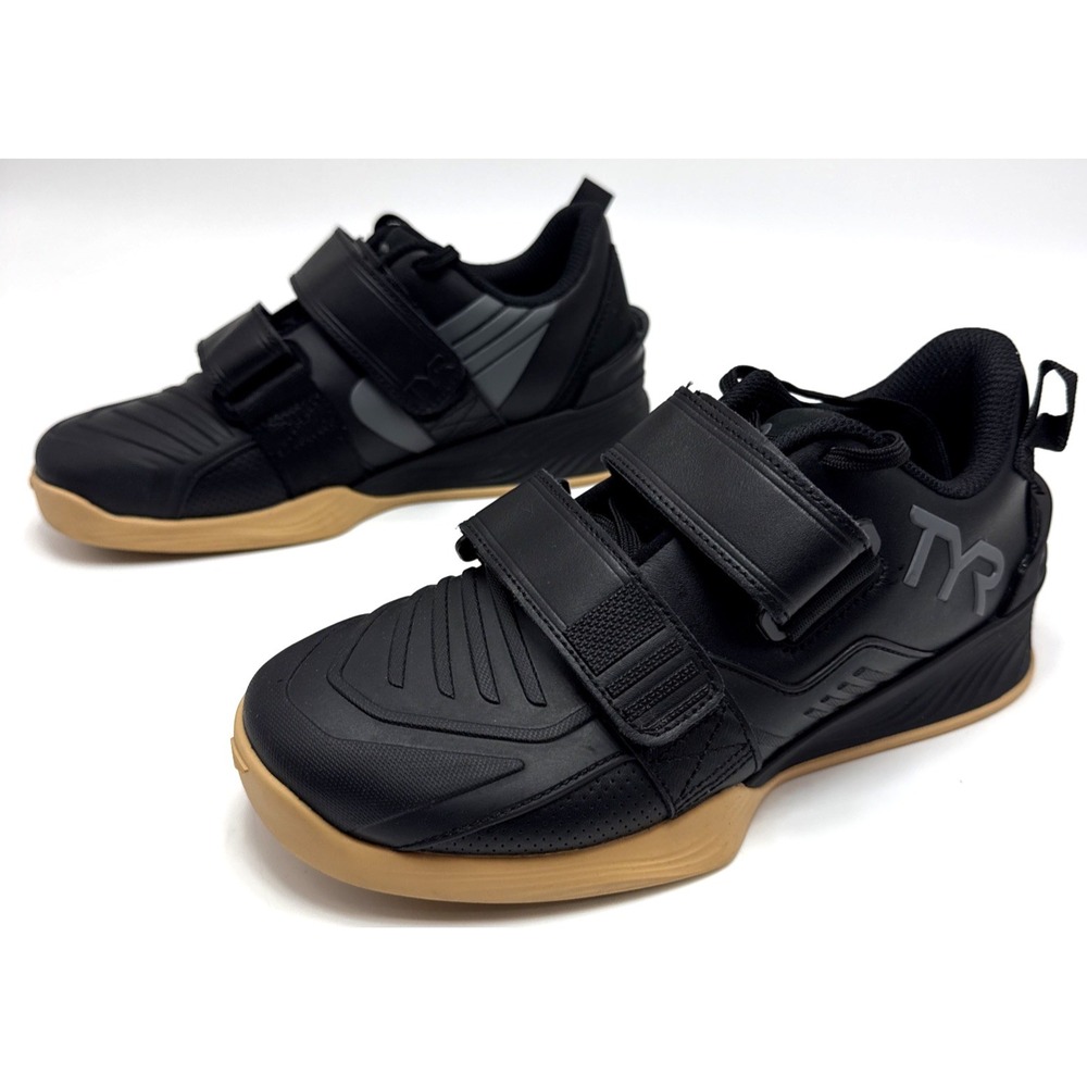 TYR L-2 Lifter Shoes Mens 6.5 Womens 8  Black Gold Weightlifting Gym Sneakers